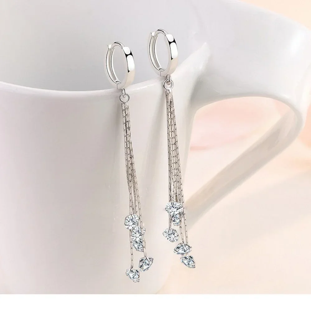 925 Silver Long Earring - Picture 5 of 7